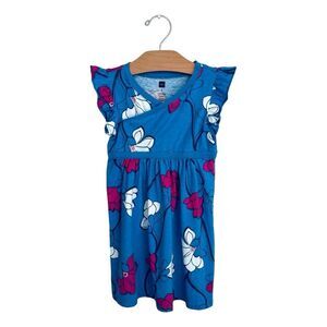 Tea Collection Ruffle Sleeve Wrap Neck Dress Size 5